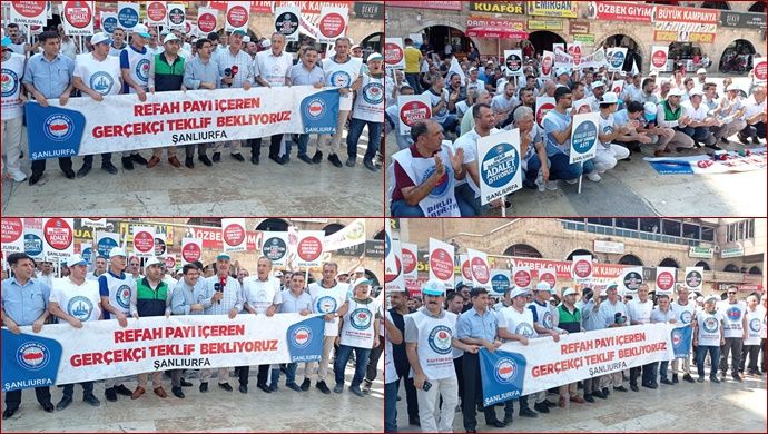 Şanlıurfa Memur-Sen, hükümetin ikinci zam teklifini protesto etti