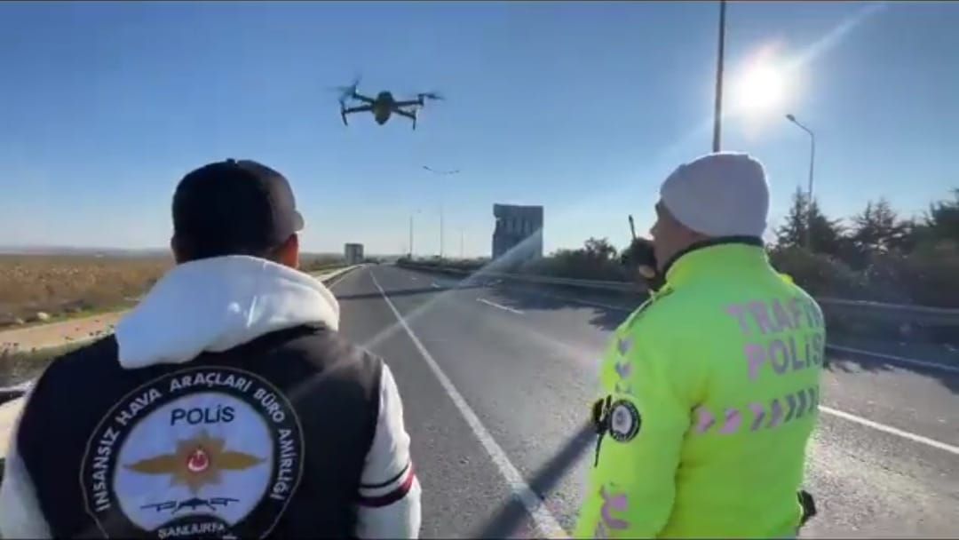 Şanlıurfa’da Drone destekli trafik denetimi