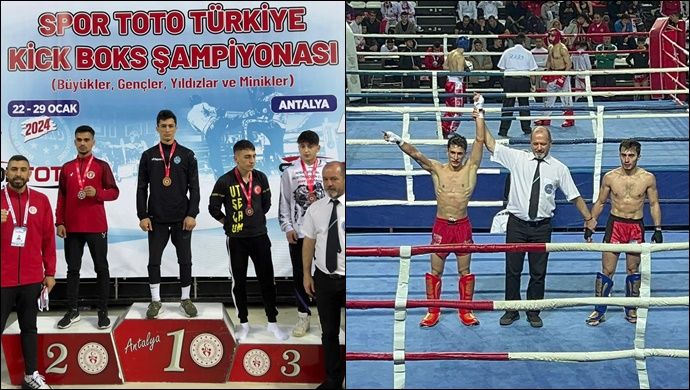 Şanlıurfalı Kick Boksçu Menan Şıhanlıoğlu Türkiye 1.’si oldu