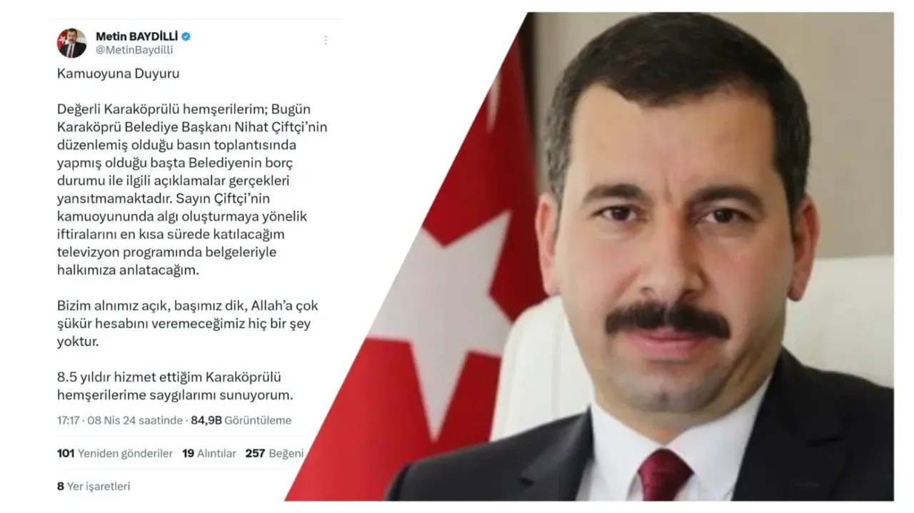 Metin Baydilli: “Belediyenin Borç Durumu Gerçeği Yansıtmamaktadır”