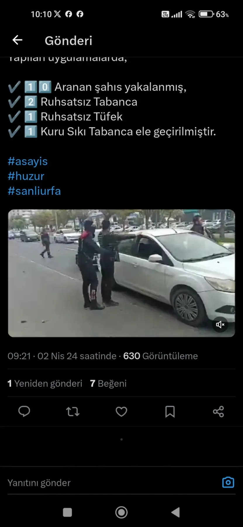 Şanlıurfa ‘da çeşitli suçlardan aranan 10 şahıs yakalandı