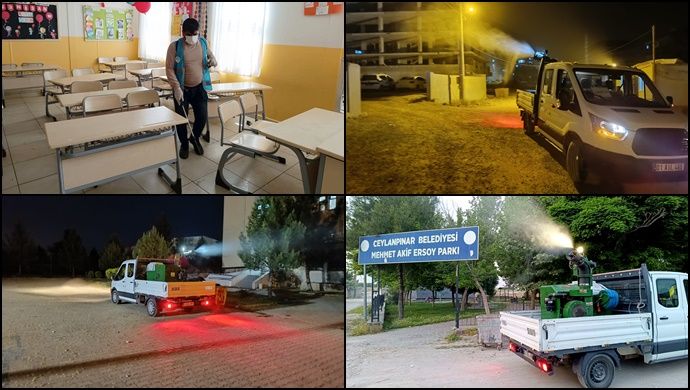 Ceylanpınar’da sivrisinek ve haşere ilaçlaması gece gündüz devam ediyor