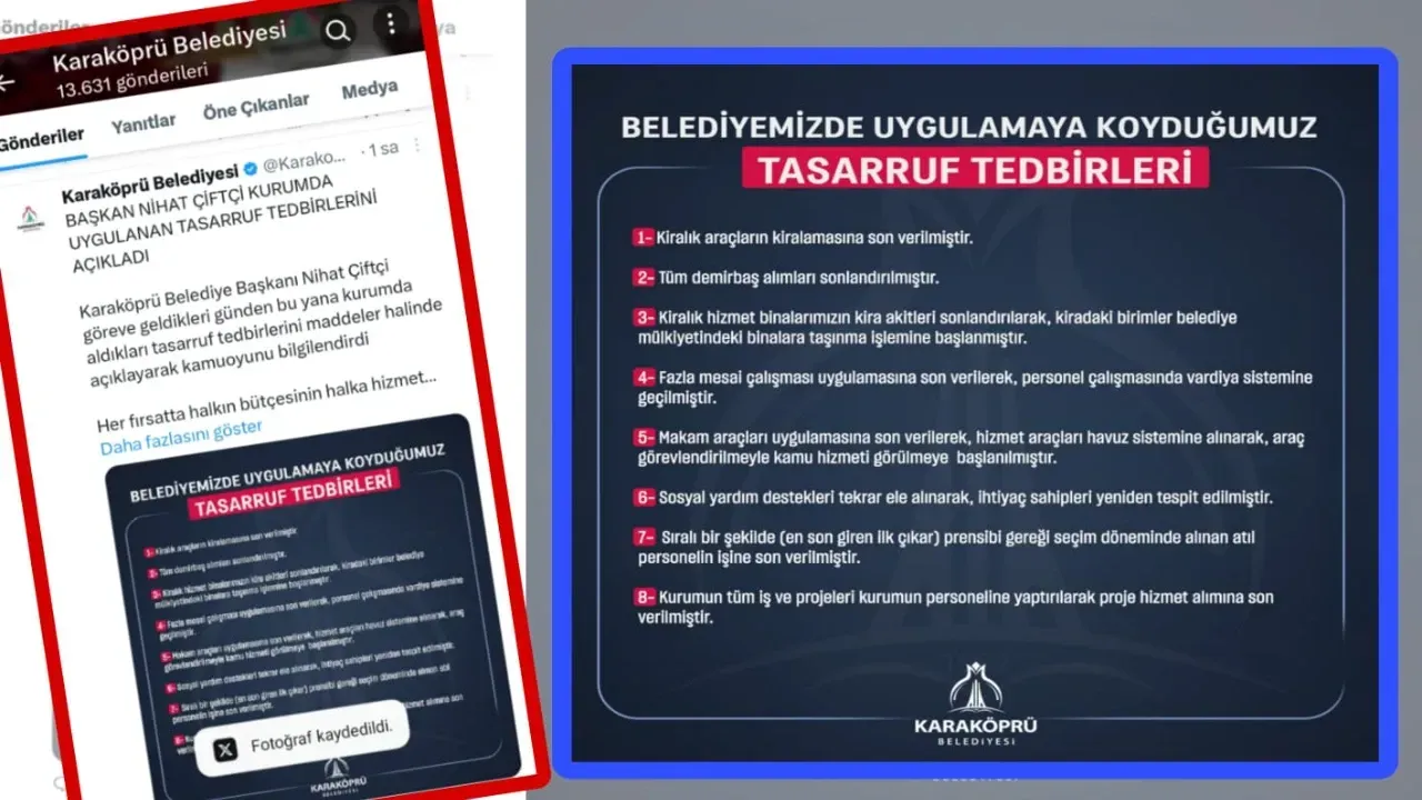 Karaköprü Belediyesi’nde Yeni Tasarruf Tedbirleri