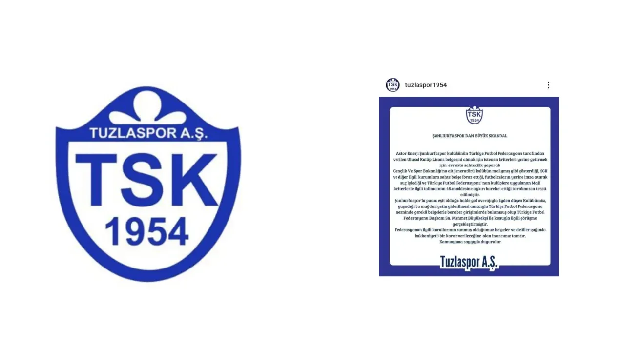 Tuzlaspor’dan Şanlıurfaspor’a Sahte Belge İddiası