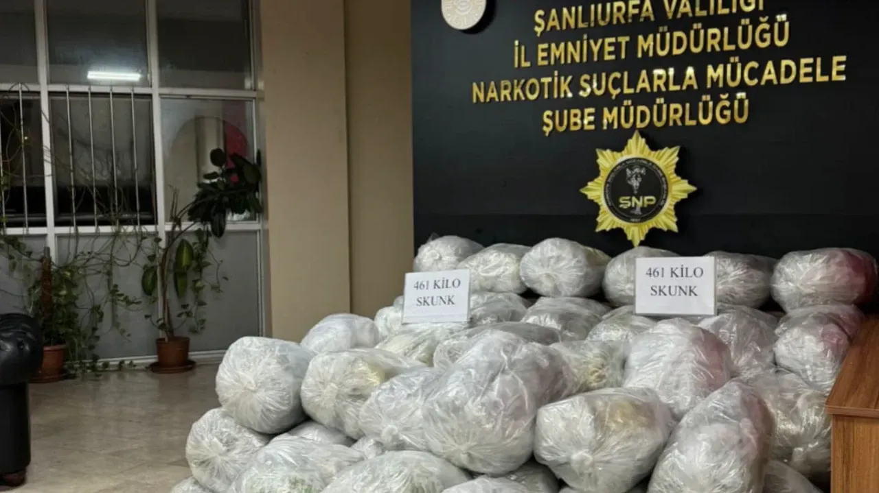 Şanlıurfa’da büyük uyuşturucu operasyonu: 461 Kilo uyuşturucu ele geçirildi