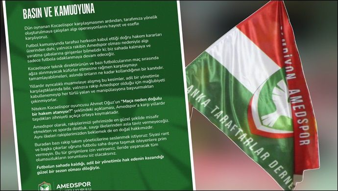Amedspor’dan Kocaelispor Maçı Sonrası Sert Açıklama