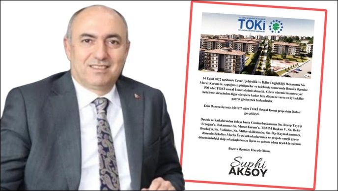 Bozova Önceki belediye başkanı Suphi Aksoy’dan TOKİ Açıklaması