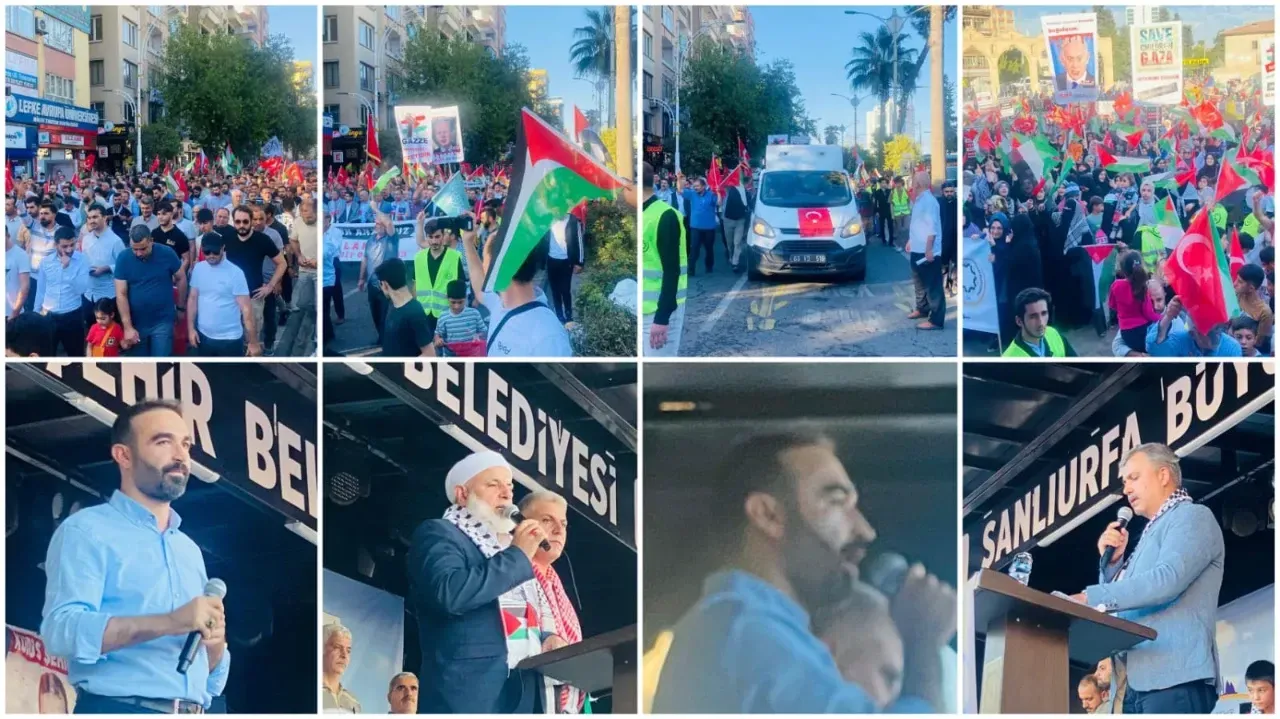Şanlıurfa’da Aksa Tufanı 1. Yıl “Gazze Direniyor, Şanlıurfa yürüyor” yürüyüş ve mitingi düzenlendi.