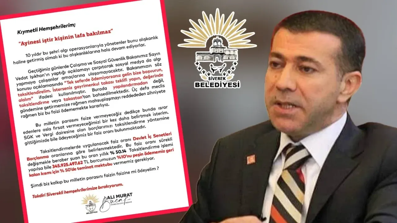 Bucak: “Halkımızın parasını faizin faizine ödemeyeceğiz!”