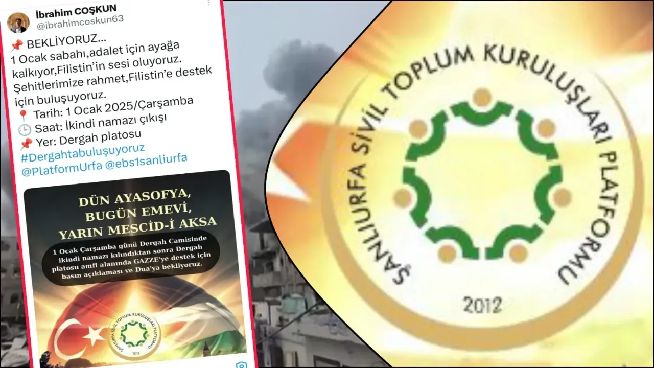 1 Ocak’ta Şanlıurfa’dan Filistin’e Destek Çağrısı