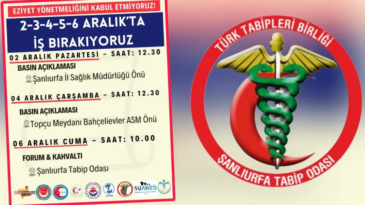 Şanlıurfa’da Aile Hekimleri İş Bırakma Eylemi Başlattı