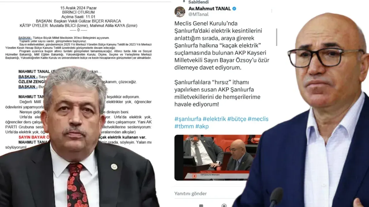 Tanal’dan Özsoy ‘a tepki: “Derhal Şanlıurfalılar ‘dan özür dileyin”