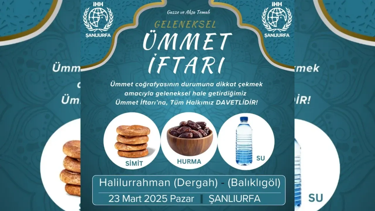 Şanlıurfa’da Gazze Temalı Ümmet İftarı Düzenlenecek