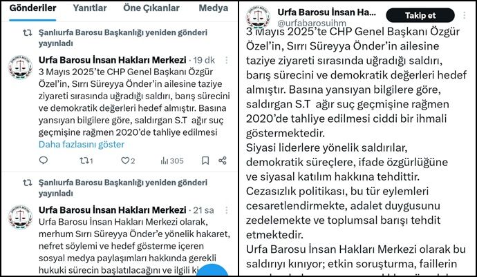 Şanlıurfa Barosu Tarih Hatasıyla Şaşırttı