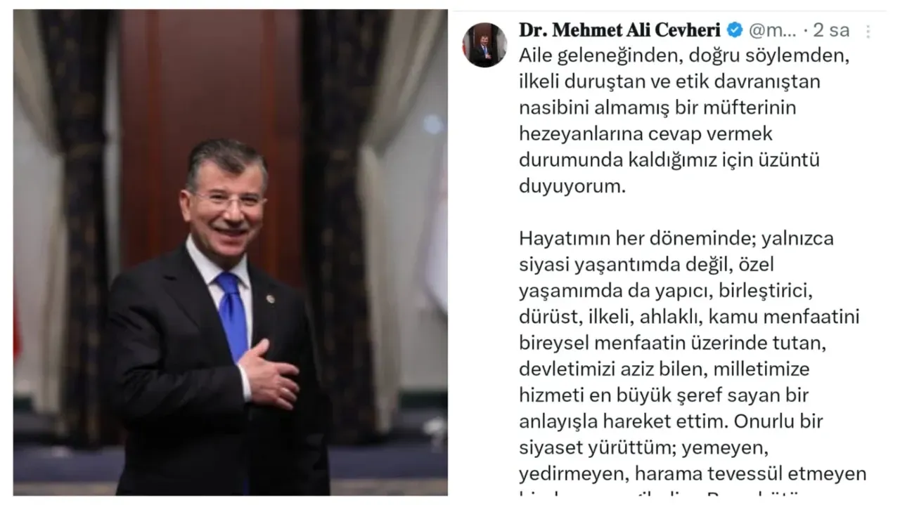 AK Parti Milletvekili Dr. Mehmet Ali Cevheri’den Sert Açıklama