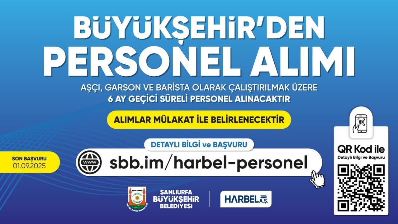 Şanlıurfa Büyükşehir Belediyesi Geçici Personel Alacak