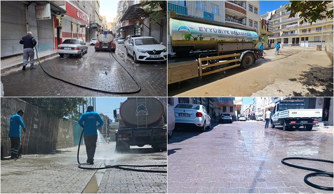 Geceyi Gündüze Katan Temizlik Ekibi, Eyyübiye’yi Baştan Aşağı Temizliyor