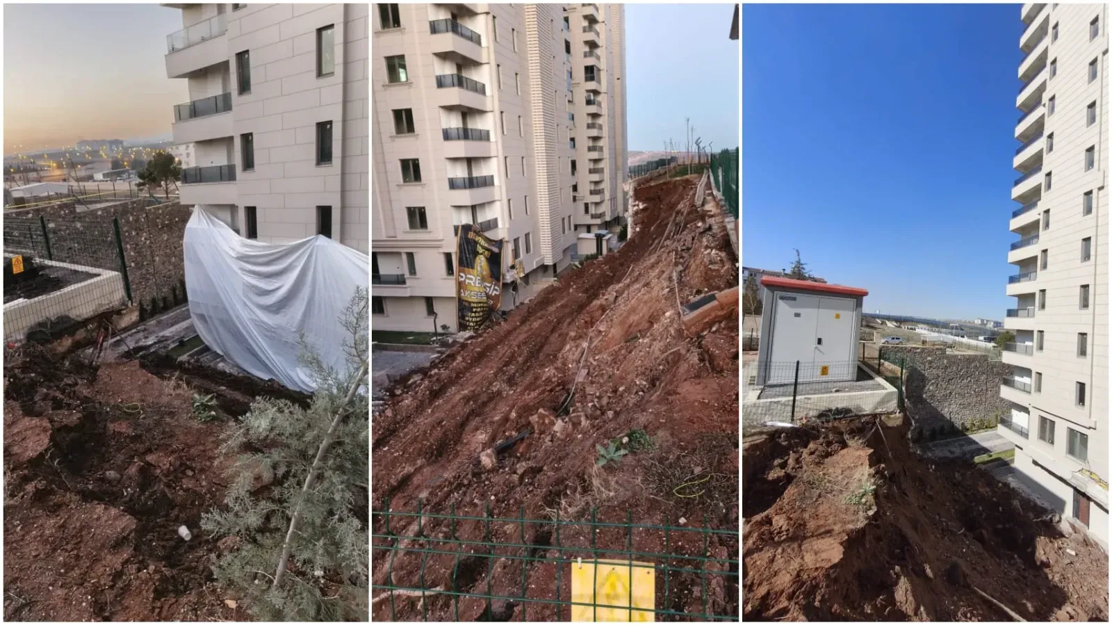 İstinat duvarı çöktü, kaymakamlık binasında güvenlik riski oluştu