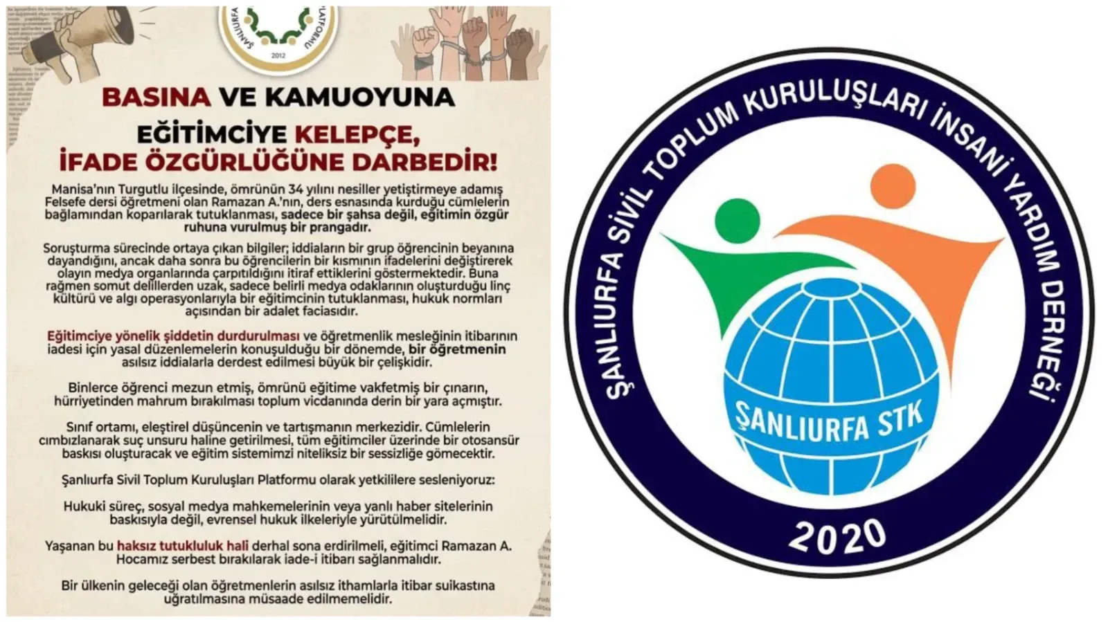 Manisa’da Felsefe Öğretmeninin Tutuklanmasına Urfa’daki STK’lardan Tepki