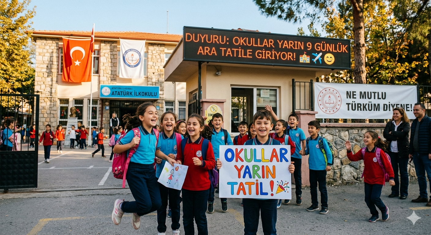 OKULLAR YARIN 9 GÜNLÜK ARA TATİLE GİRİYOR