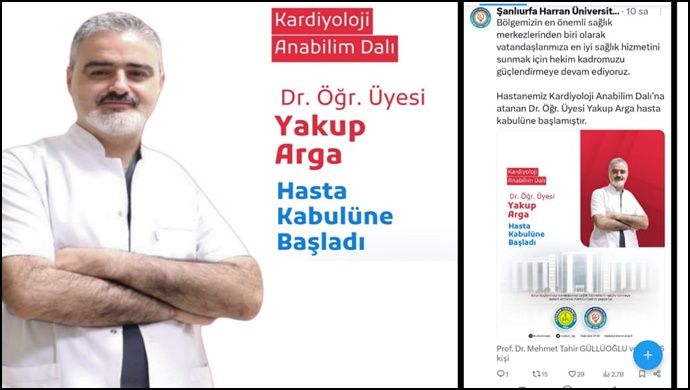 Harran Üniversitesi’ne Yeni Kardiyolog