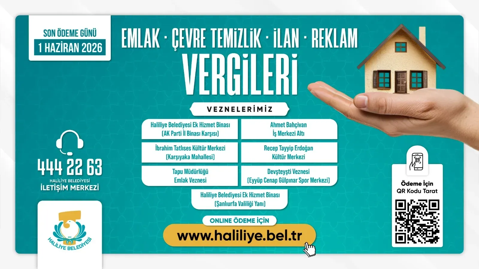 Haliliye Belediyesi Duyurdu: Son Gün 1 Haziran