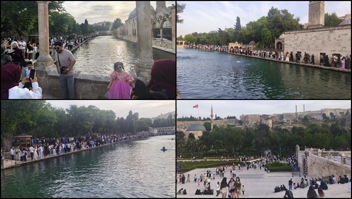 Şanlıurfa Bayram Tatilinde Turist Akınına Uğradı: Balıklıgöl’de İnsan Seli Oluştu