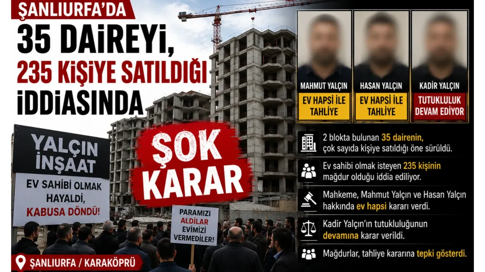 Şanlıurfa’da 35 Dairenin Çok Sayıda Kişiye Satıldığı İddiasında Yeni Gelişme !