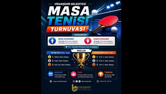 Başkan İnan’dan Gençlere Çağrı: Raketini Al, Masa Tenisi Turnuvasına Gel