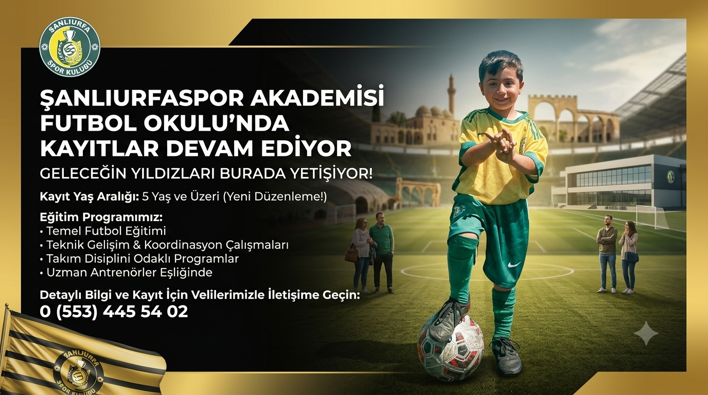 Şanlıurfaspor Akademisi Futbol Okulu’nda Kayıtlar Devam Ediyor