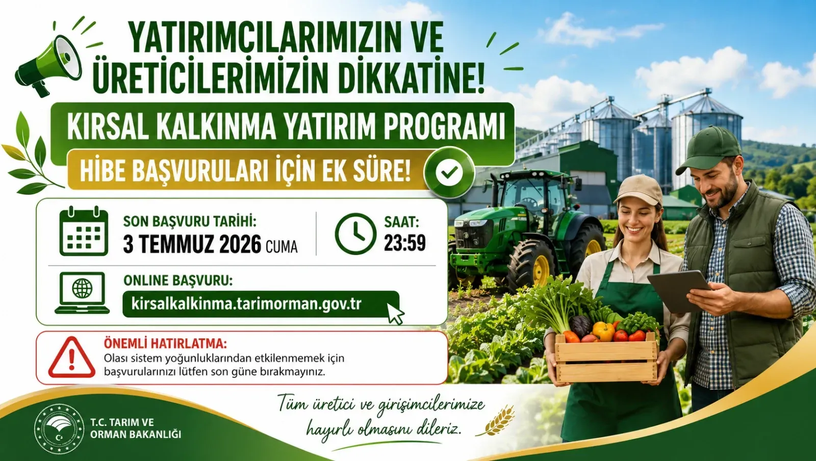 Yatırımcıların ve Üreticilerin Dikkatine