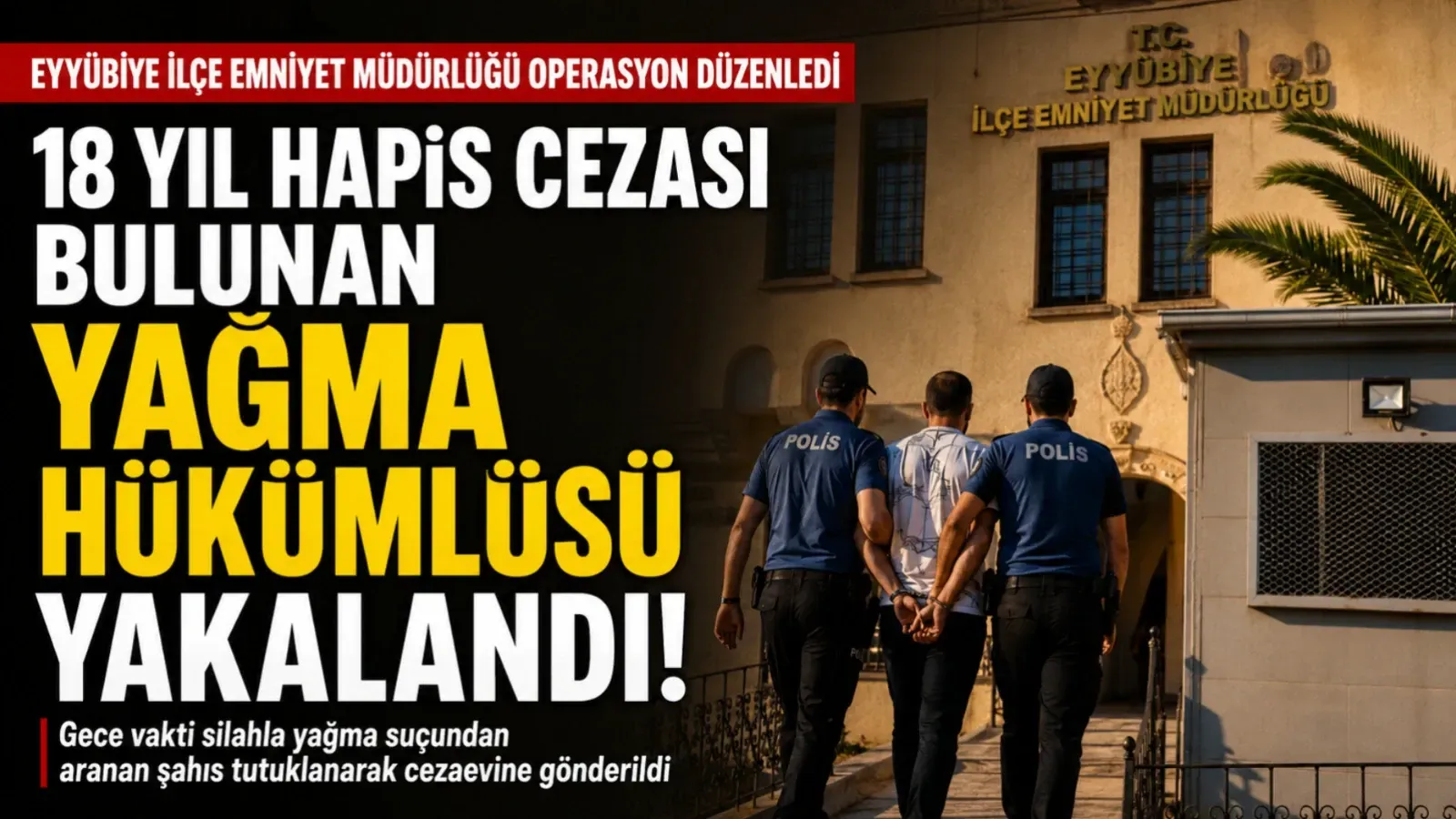 18 Yıl Hapis Cezası Bulunan Yağma Hükümlüsü Şanlıurfa’da Yakalandı