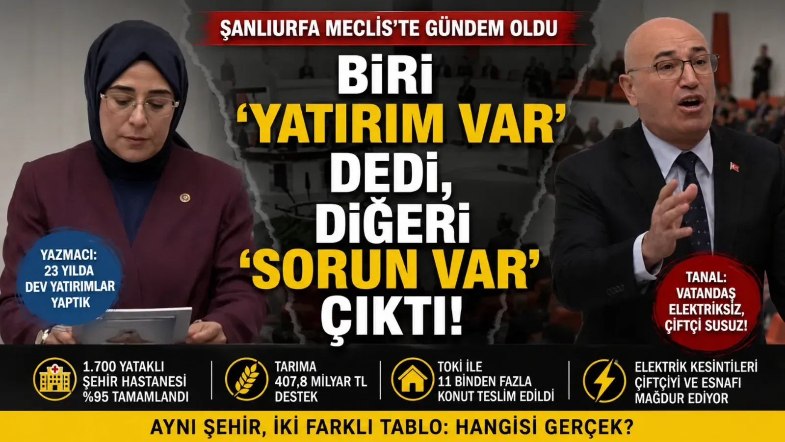 Biri “Yatırım Var” Dedi, Diğeri “Sorun Var”: Şanlıurfa Meclis’te Gündem Oldu