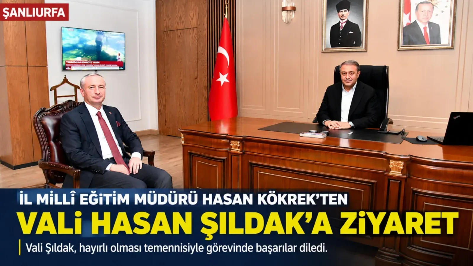 İl Millî Eğitim Müdürü Hasan Kökrek’ten Vali Hasan Şıldak’a Ziyaret