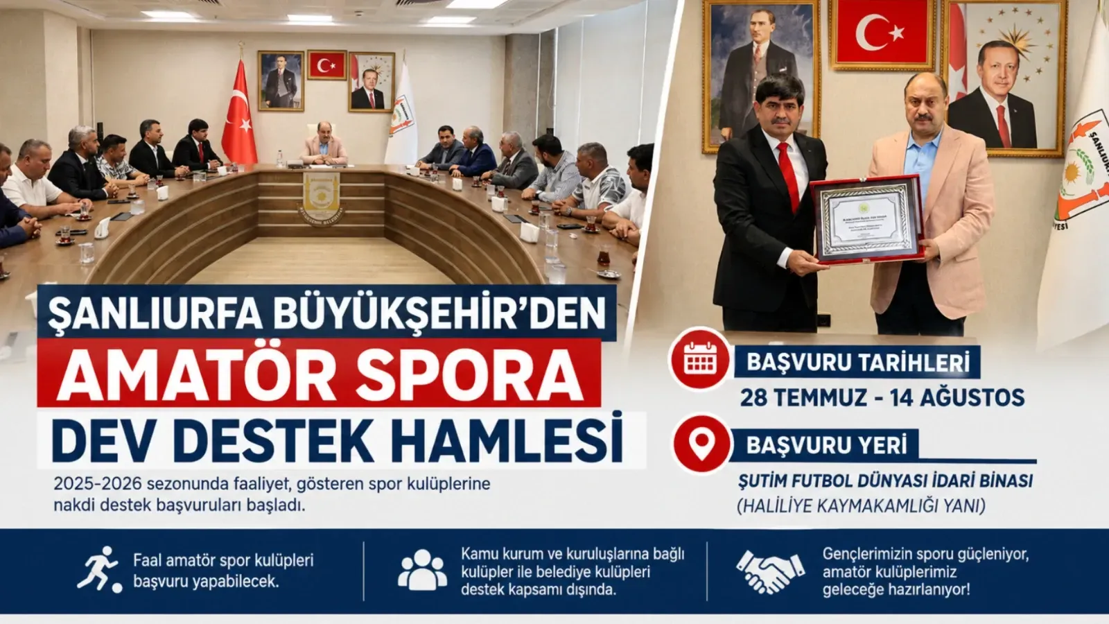 Şanlıurfa Büyükşehir’den amatör spora dev destek hamlesi