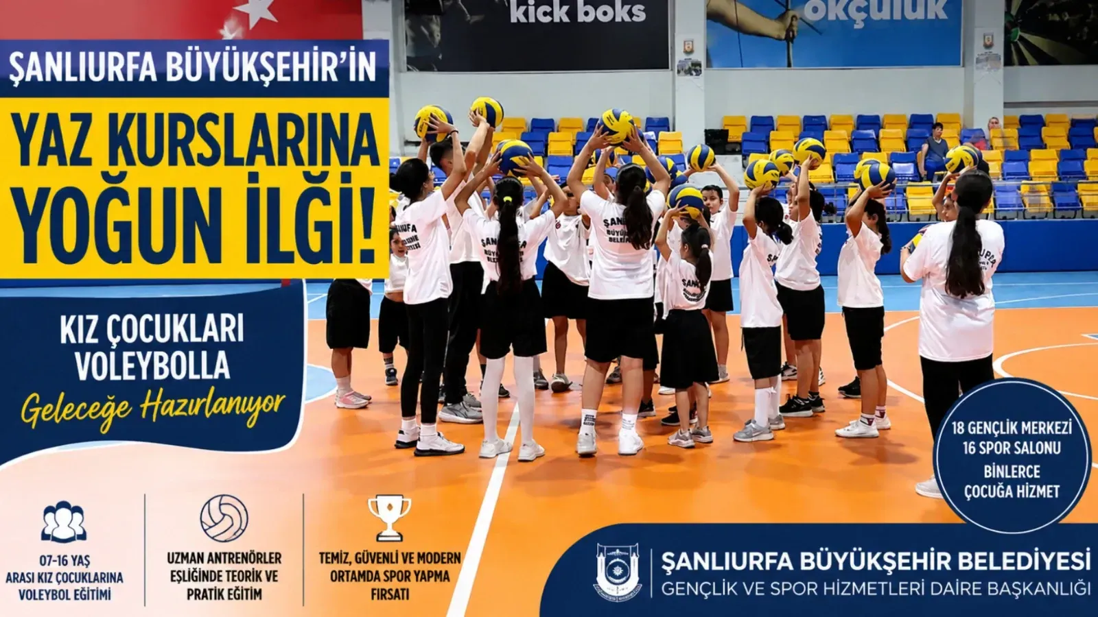 Şanlıurfa’da Kız Çocuklarının Yaz Tatili Voleybolla Şekilleniyor! 