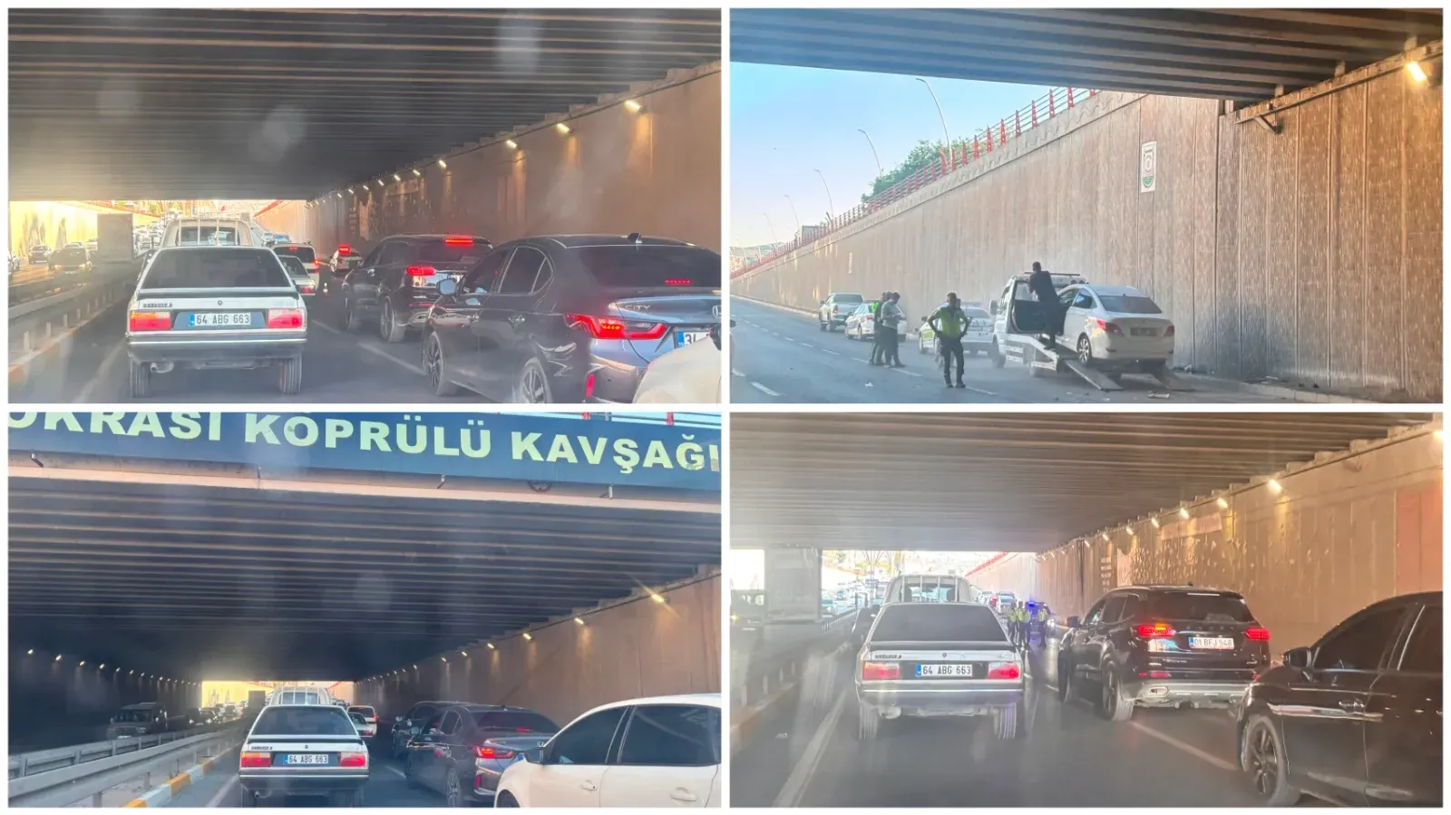 Şanlıurfa’da köprülü kavşak altında maddi hasarlı kaza