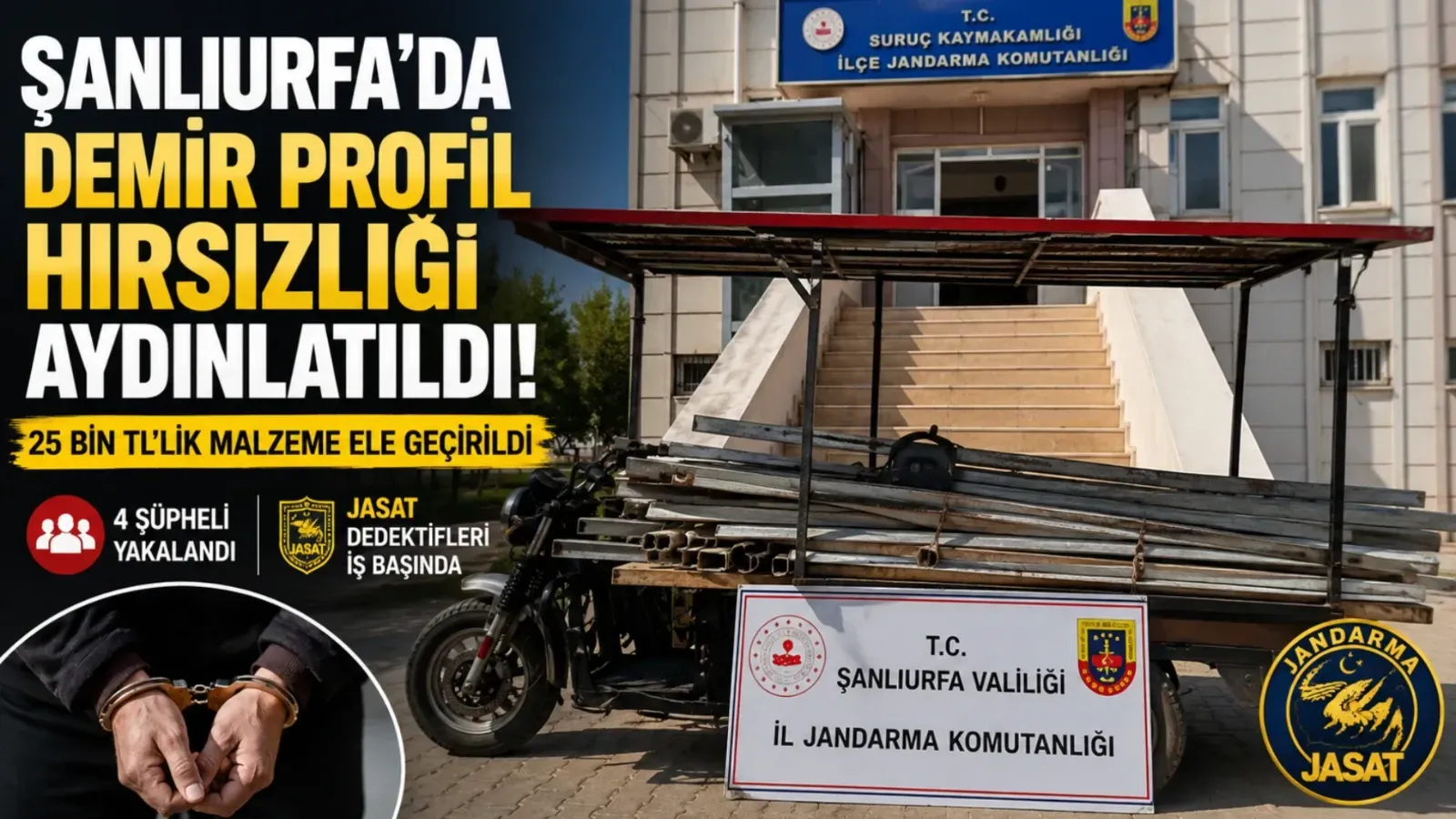 Suruç’ta Demir Profil Hırsızlığı Çözüldü: 4 Şüpheli Yakalandı