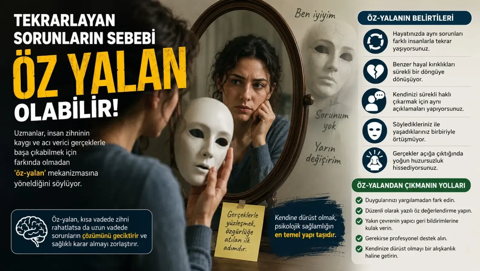 Tekrarlayan sorunların sebebi öz yalan olabilir!