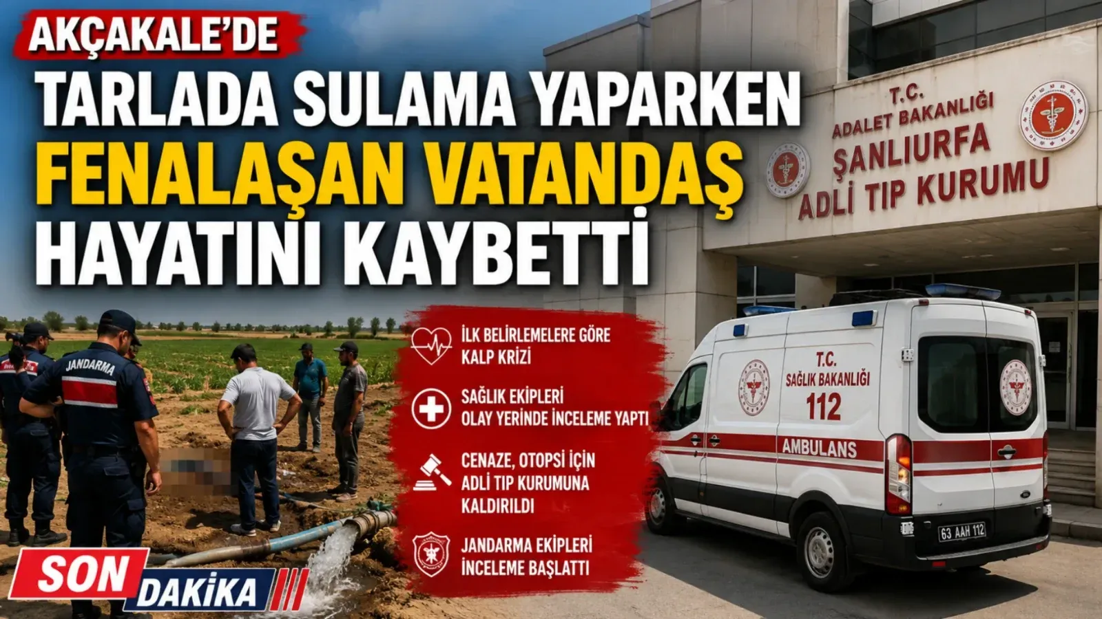 Akçakale’de Tarlada Sulama Yaparken Fenalaşan Vatandaş Yaşamını Yitirdi
