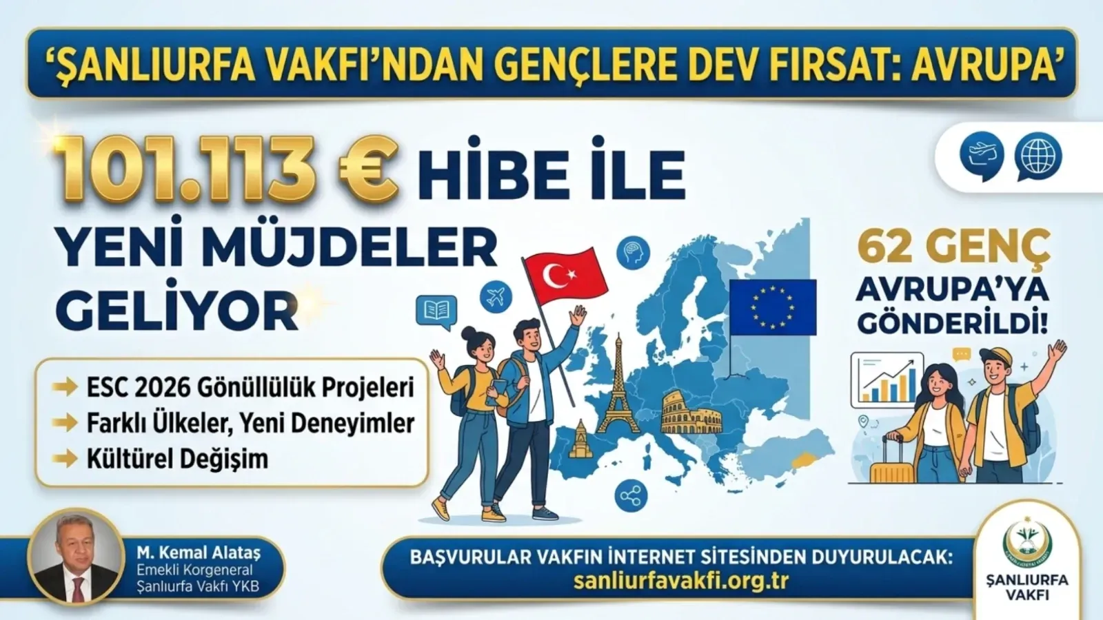 Şanlıurfa Vakfı’ndan Urfalı gençlere Avrupa fırsatı: Yeni müjdeler geliyor