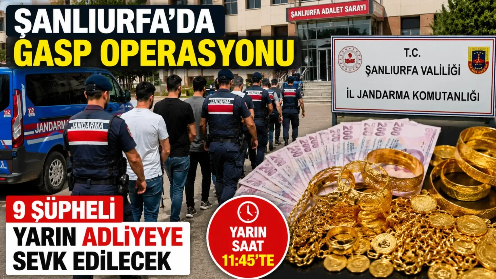 Şanlıurfa’da altın ve para gaspı şüphelileri adliyeye sevk edilecek