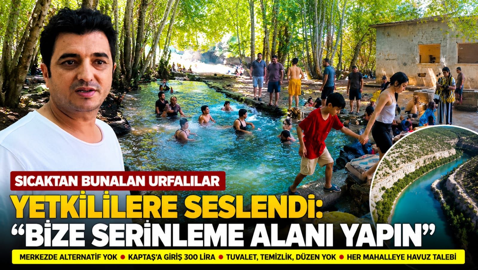 Sıcaktan Bunalan Urfalılar Yetkililere Seslendi:Bize Serinleme Alanı Yapın