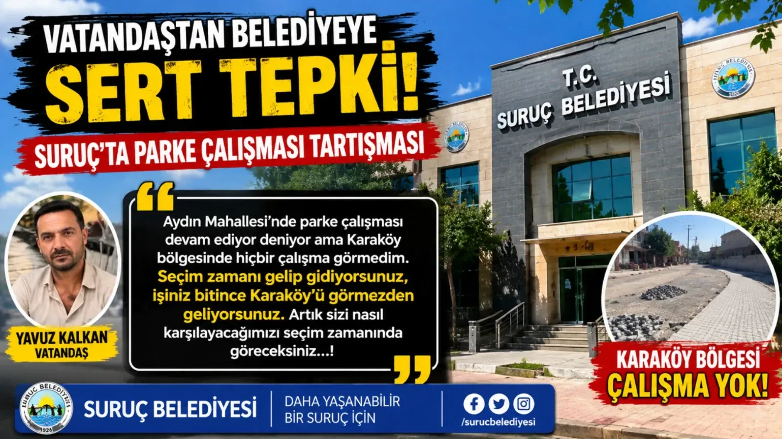 Suruç’ta Parke Çalışmaları Tartışma Yarattı: Vatandaştan Belediyeye Sert Tepki