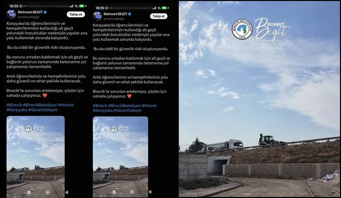 Birecik’te Bozuk Yol İçin “Hizmet” Paylaşımı: “Ciddi Güvenlik Riski” Neden Bekletildi?