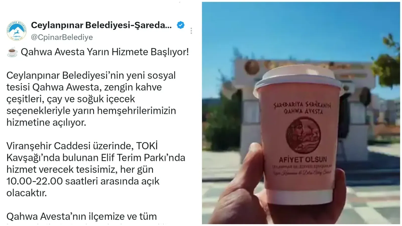 Ceylanpınar’da Vatandaş Hizmet Bekliyor, Belediye Kahve Reklamında!