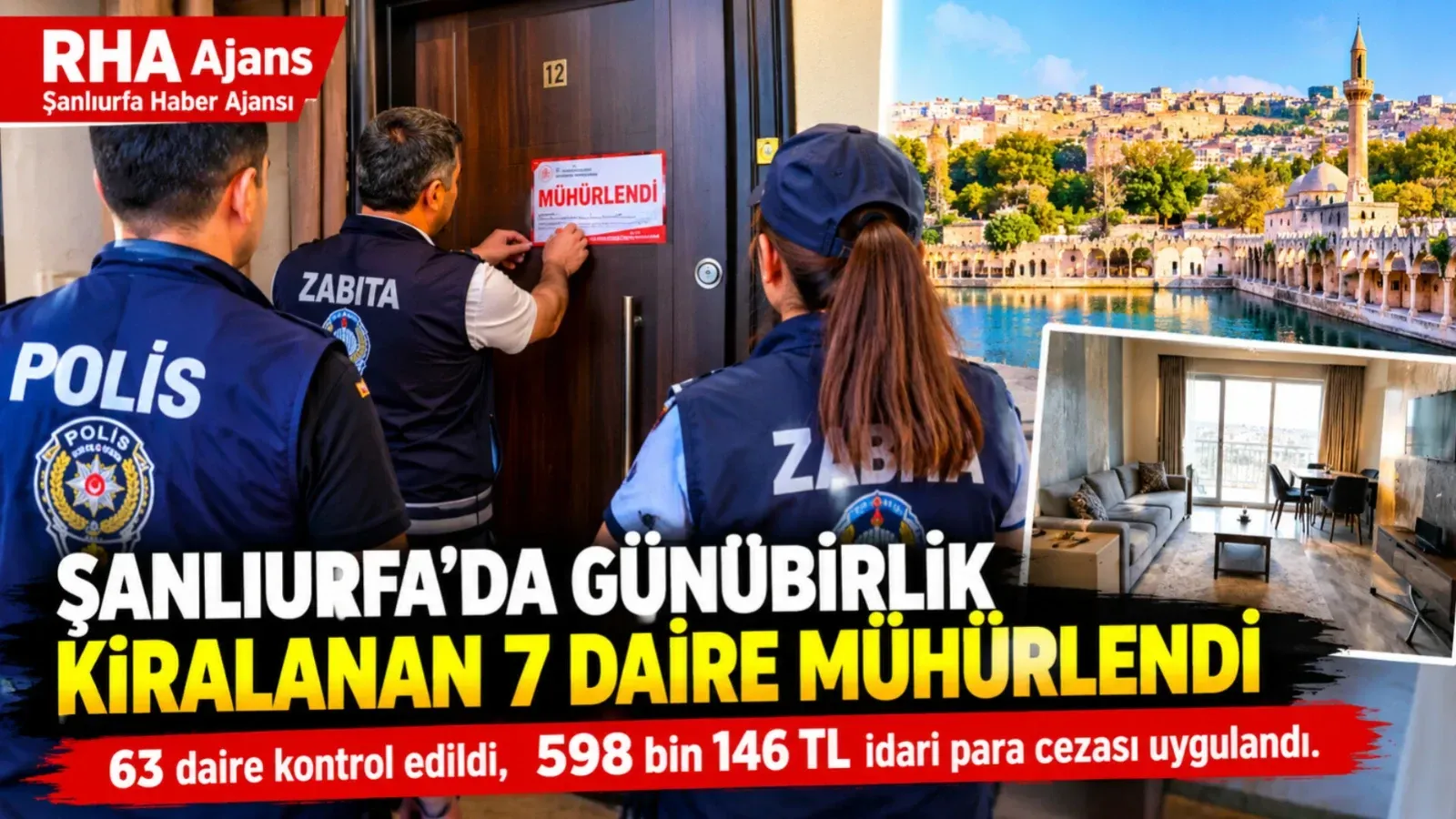 Şanlıurfa’da Günübirlik Kiralanan 7 Daire Mühürlendi